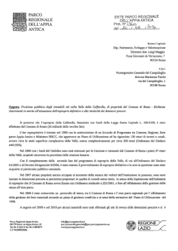 lettera con il riepilogo di tutte le fasi dell`esproprio dal 199