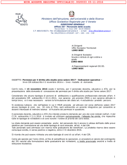 Indicazioni operative - Treviso – Ufficio scolastico territoriale