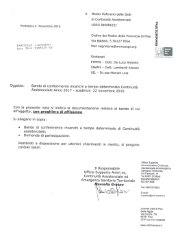 Lettera + Bando CA + Avviso - Ordine dei Medici Chirurghi e