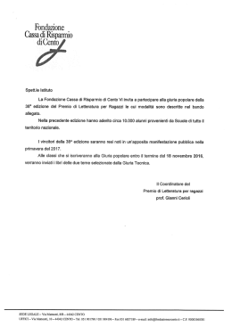 Premio Letteratura Ragazzi Fondazione Cassa di Risparmio di Cento.