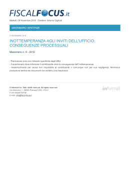 inottemperanza agli inviti dell`ufficio. conseguenze
