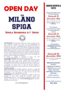 Presentazione Scuola Secondaria Locandina - Milano