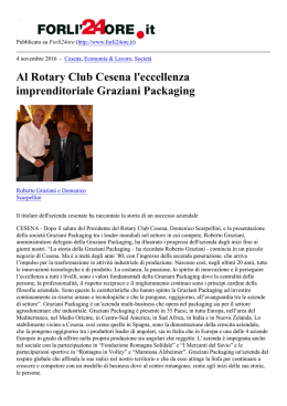 Al Rotary Club Cesena l`eccellenza imprenditoriale