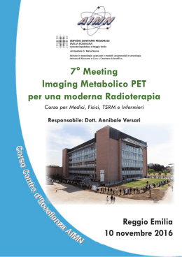 7° Meeting Imaging Metabolico PET per una moderna Radioterapia