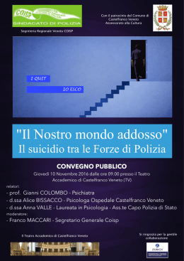 IL SUICIDIO TRA LE FORZE DI POLIZIA - Castelfranco