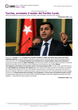 Turchia, arrestati i leader del Partito Curdo
