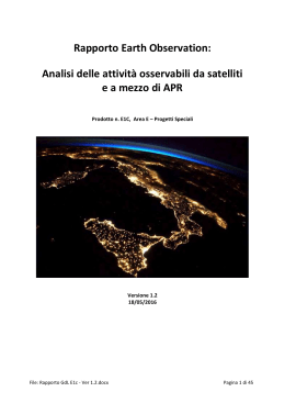 Rapporto Earth Observation: Analisi delle attività