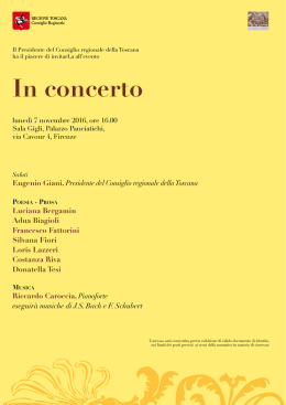 In concerto - Consiglio Regionale della Toscana