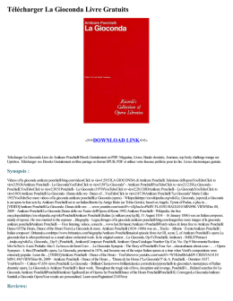 Télécharger La Gioconda Livre Online PDF Ebook