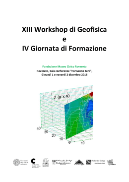 XIII Workshop di Geofisica e IV Giornata di Formazione