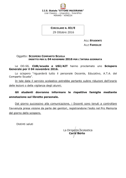 Sciopero del 04 novembre-Alle famiglie - Ettore Majorana