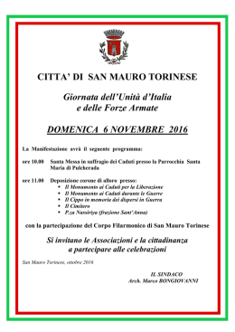 scarica la locandina - Comune di San Mauro Torinese