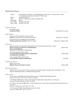 Curriculum Vitae - Francesco Sala