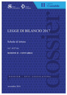 legge di bilancio 2017 - Senato della Repubblica