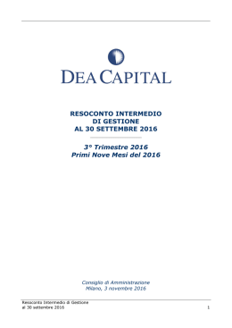 DeA Capital_Res. Interm. di Gestione al 30.9.2016 ITA
