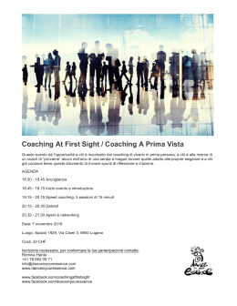 Coaching At First Sight / Coaching A Prima Vista