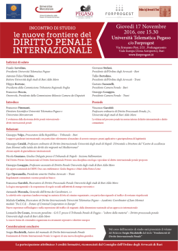 le nuove frontiere del Diritto Penale Internazionale