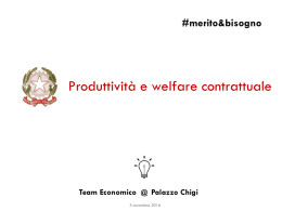 Produttività e welfare contrattuale - Governo Italiano Presidenza del