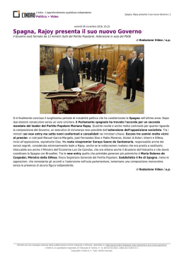 Spagna, Rajoy presenta il suo nuovo governo