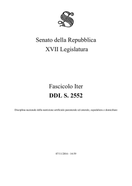 Senato della Repubblica XVII Legislatura Fascicolo Iter DDL S. 2552