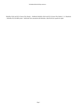 Online book L. A Mannheim The Rolleiflex SL66 And SLX Way