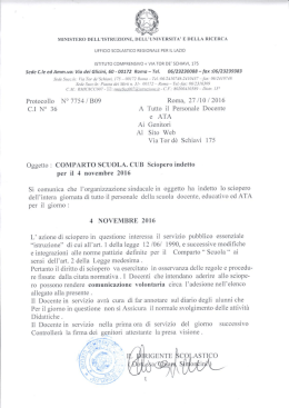 sciopero CUB 4.11.2016 - Istituto Comprensivo Via Tor de
