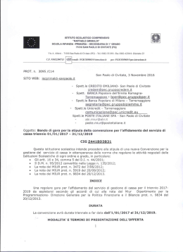 GARA PER CONVENZIONE DI CASSA