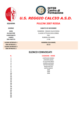 Campionato - US Reggio Calcio ASD