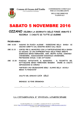 sabato 5 novembre 2016 - Istituto Comprensivo di Ozzano dell`Emilia