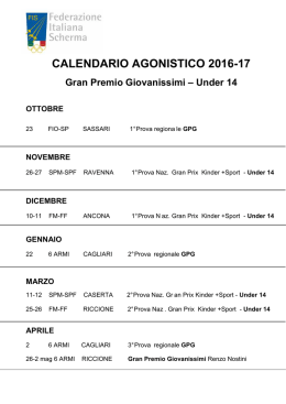 Calendario FIS 2016-17 GPG