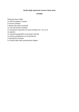 Storia: programmazione terze