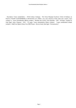PDF ebook Tsumo Namadimikira (bhuku Rechipiri) docs