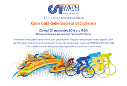 Invito Gran Gala Ciclismo CSI