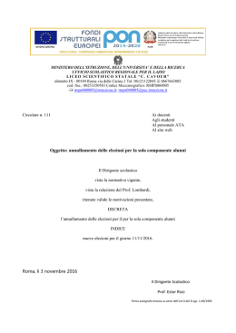 Oggetto: annullamento delle elezioni per la sola