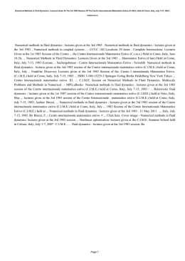 Centro internazionale matematico estivo Numerical Methods In Fluid