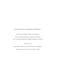 Lecture notes on Quantum Mechanics - GAPS