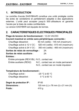 1. introduction 2. caracteristiques electriques principales