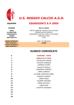 Campionato - US Reggio Calcio ASD