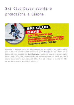 Ski Club Days: sconti e promozioni a Limone