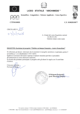 115- ISCRIZIONI AL PROGETTO TEATRO FRANCOFONO