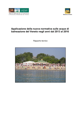 Rapporto Acque Balneazione 2013-2016