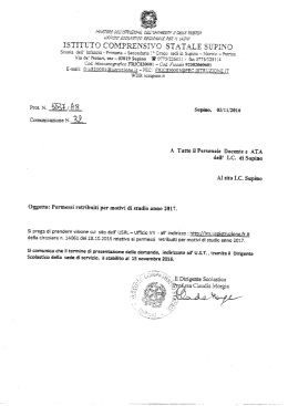 Permessi diritto allo studio anno 2017