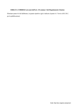 ERRATA CORRIGE (ai sensi dell`art. 10 comma 3 del