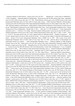 Lectures Given At The 3rd 1983 Session Of The Centro