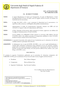 Decreto Nomina Commissione - Università degli Studi di Napoli
