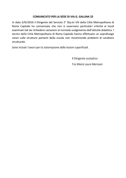 COMUNICATO PER LA SEDE DI VIA Gallina-1