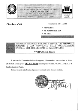 circolare 63 03_11_2016 variazione sede assemblea sindacale del