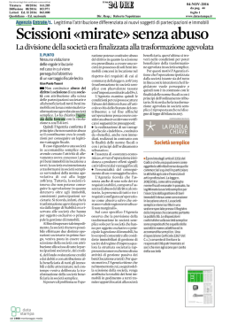 Scissioni &laquo;mirate&raquo; senza abuso