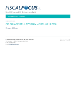 circolare del lavoro n. 42 del 05.11.2016