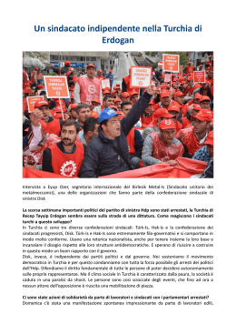 Un sindacato indipendente nella Turchia di Erdogan